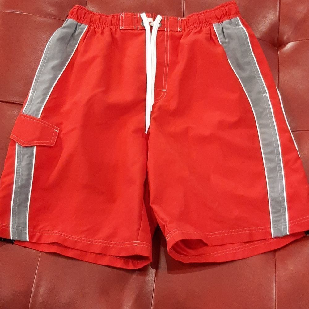Sonoma Red and Gray Swim Trunks